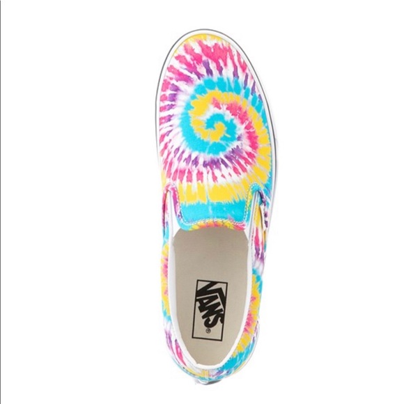 Unisex Vans Slip On Tie Dye Skate Shoe Multi color - Picture 2 of 15